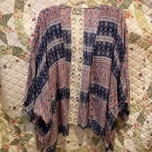 Unity blue cream red kimono